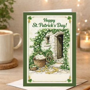Cartão Feliz Dia de São Patrício   Cabana Irlandes