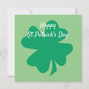 Cartão Feliz Dia de São Patrício Folha de Trevo Irlandês 