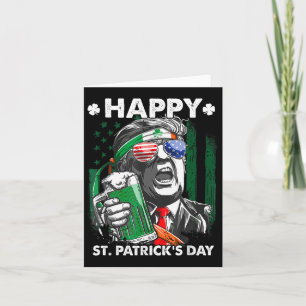 Cartão Feliz Dia de São Patrício Funny Trump Patricks Dia