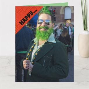 CARTÃO FELIZ DIA DE SÃO PATRÍCIO HOMEM ENGRAÇADO COM CABE