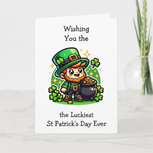 Cartão Feliz Dia de São Patrício Leprechaun