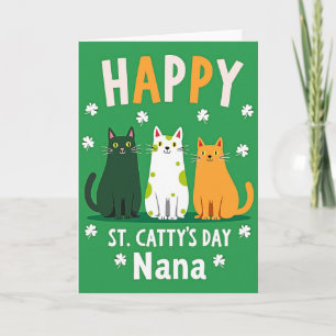 Cartão Feliz Dia de São Patrício Nana Carta do Gato