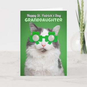 Cartão Feliz Dia de São Patrício Neta Humor de Gato