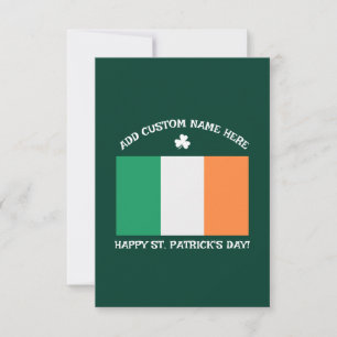 Cartão Feliz Dia de São Patrício Nome Personalizado Trevo