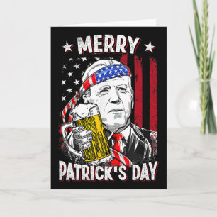 Cartão Feliz Dia de São Patrício para 4 de Julho Biden Di