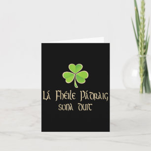Cartão Feliz Dia de São Patrício Para Você Em Língua Irla