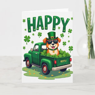 Cartão Feliz Dia de São Patrício Shamrock Truck