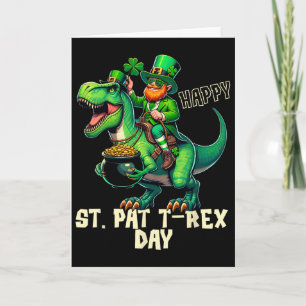 Cartão Feliz Dia de São Patrício Trex Dia dos Dinossauros