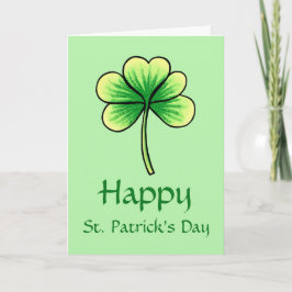 Cartão Feliz Dia de São Patrício Verde saudação Shamrock