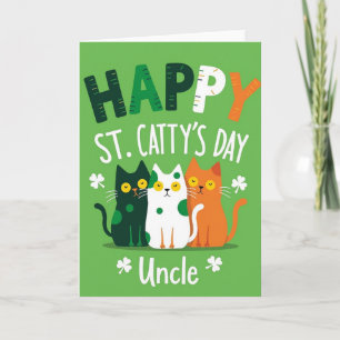 Cartão Feliz Dia de St Cattys Tio Card