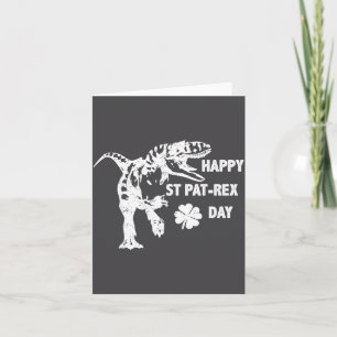 Cartão Feliz Dia de St. Pat-rex Camiseta Divertida de Din