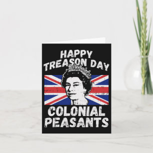 Cartão Feliz Dia De Traição Camponeses Coloniais Usa 4 De