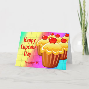 Cartão Feliz Dia do Cupcake 15 de dezembro