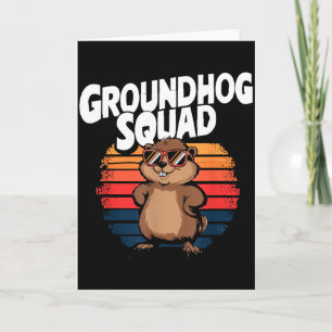 Cartão Feliz Dia do Groundhog 2025 - Equipe Engraçada do 