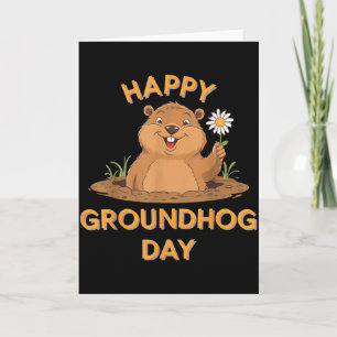 Cartão Feliz Dia do Groundhog 2025 Esquadrão Familiar Com