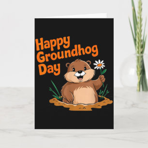 Cartão Feliz Dia do Groundhog 2025 Família Engraçada Comb