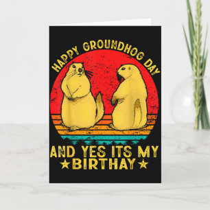 Cartão Feliz Dia do Groundhog 2025 Funny Retro Amante de