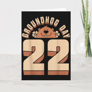 Cartão Feliz Dia do Groundhog 2 de Fevereiro Amantes de A