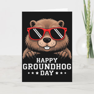 Cartão Feliz Dia do Groundhog Amante de Animais Homens Mu