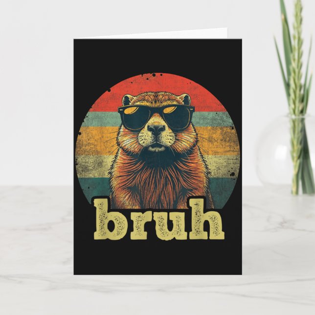 Cartão Feliz Dia do Groundhog Bruh Meme Groundhog Adolesc (Frente)
