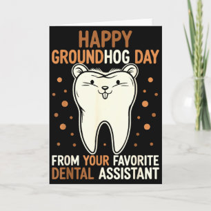 Cartão Feliz Dia do Groundhog Dental Istant Phils Festa d