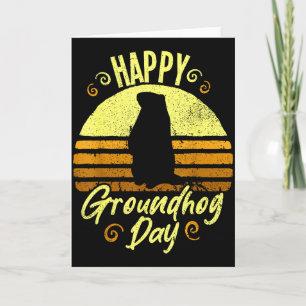 Cartão Feliz Dia do Groundhog Engraçado Groundhog 