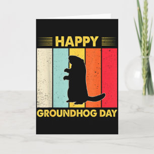 Cartão Feliz Dia do Groundhog Funny Ground Hog Amante de