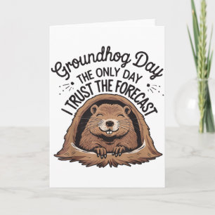Cartão Feliz Dia do Groundhog Woodchuck Animal Amante do