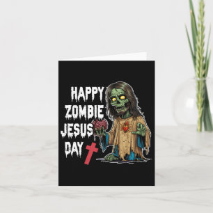 Cartão Feliz Dia do Jesus Zumbi Esqueleto Horror Cristo