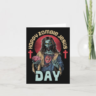 Cartão Feliz Dia do Jesus Zumbi Esqueleto Horror Cristo