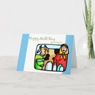 Cartão Feliz Dia do Leite 11 de janeiro