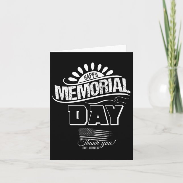 Cartão Feliz Dia do Memorial Obrigado Presente  (Frente)