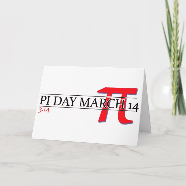 Cartão Feliz Dia do Pi 14 de março (Frente)