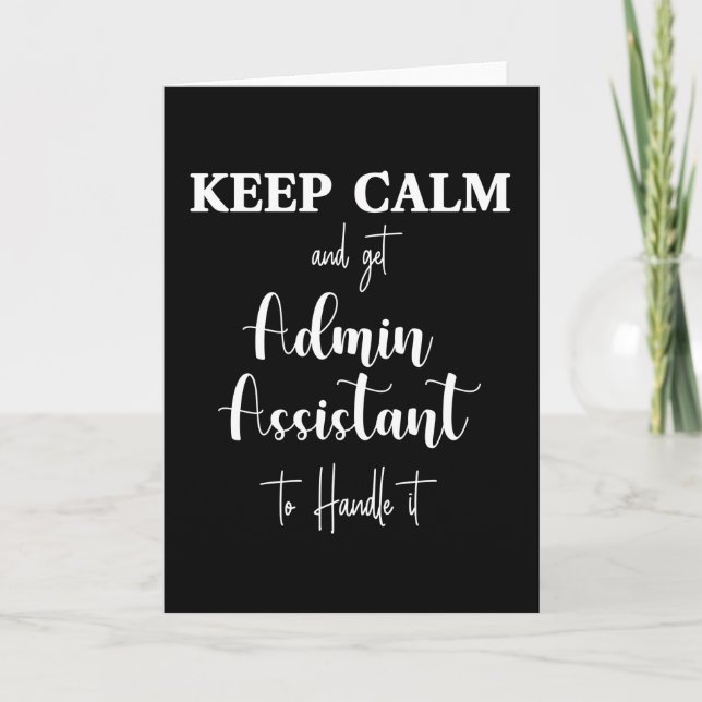 Cartão Feliz dia do Secretário. Profissional administrati (Frente)