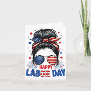 Cartão Feliz Dia do Trabalho Mensagem Bun Patriótico Mulh