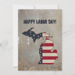 Cartão Feliz Dia do Trabalho!   Michigan Patriotic   Grun
