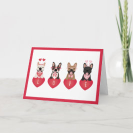 Cartão Feliz Dia dos Namorados Amor French Bulldogs
