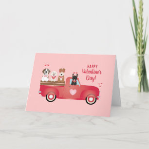 Cartão Feliz Dia dos Namorados Caminhonete Amor Cachorros