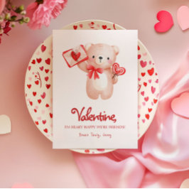 Cartão Feliz Dia dos Namorados com Urso Fofo