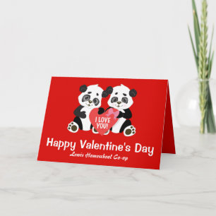 Cartão Feliz Dia dos Namorados Panda Homeschool Co op