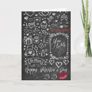 Cartão Feliz Dia dos Namorados - Quadro de giz do amor