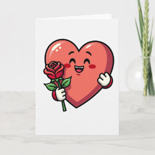 Cartão Feliz Dia dos Namorados Rosa Coração
