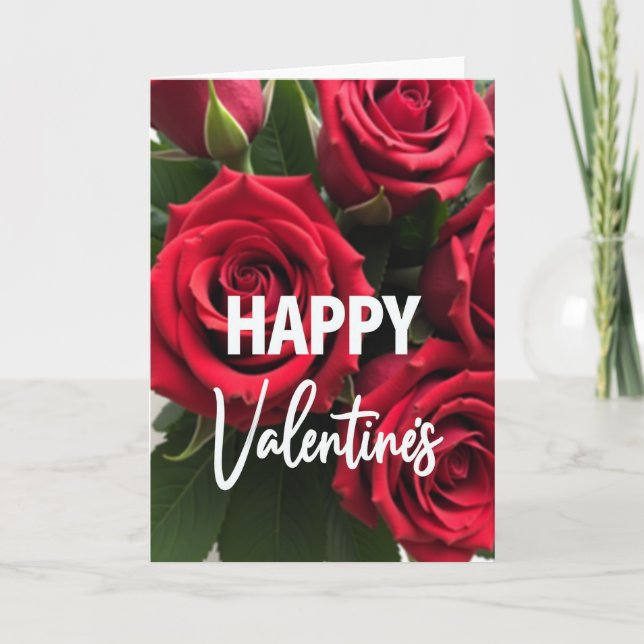 Cartão Feliz Dia dos Namorados Rosas (Frente)