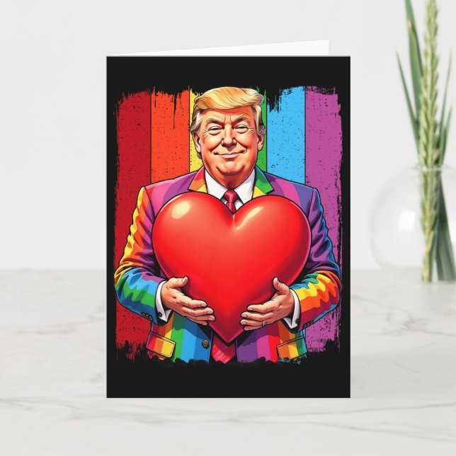 Cartão Feliz Dia dos Namorados Trump Coração Lgbt  (Frente)