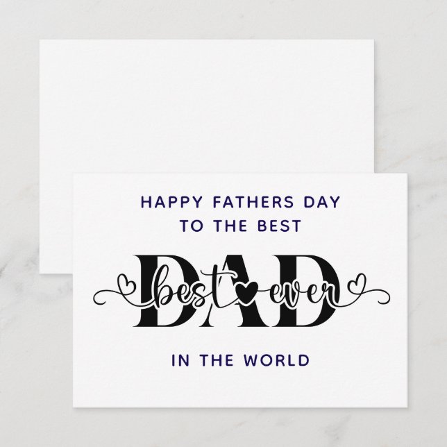 Cartão Feliz Dia dos Pais ao Melhor (Frente/Verso)