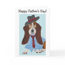 Feliz Dia dos Pais Basset Hound de Camisa e gravat