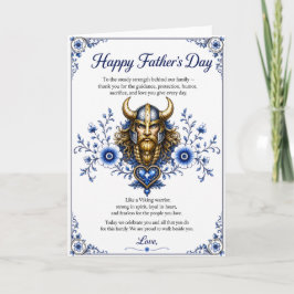Cartão Feliz Dia dos Pais com um Viking Escandinav
