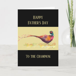 Cartão Feliz Dia dos Pais Faisão Ave de Caça