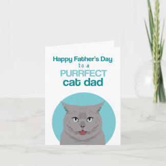 Cartão Feliz Dia dos Pais gato British Shorthair