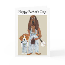 Feliz Dia dos Pais Moonshiner Hound e cachorrinho